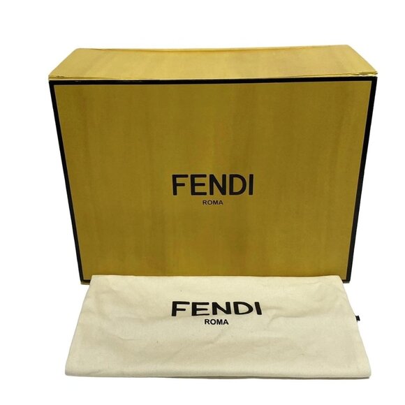 Auth FENDI Mon Tresor 8BS010 Brown Black Leather Handbag - Picture 4 of 16